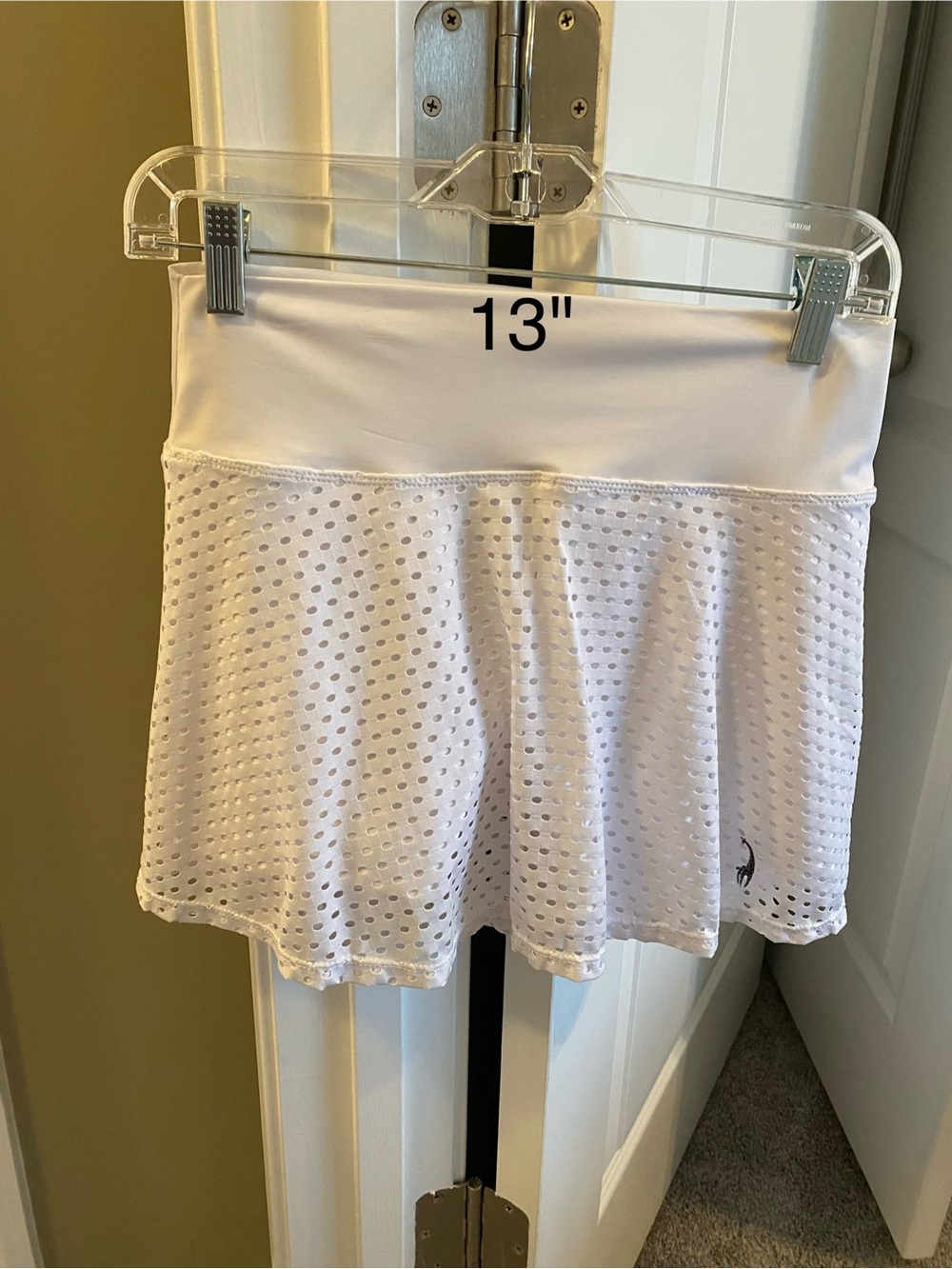 Lacoa White Athletic Mesh Skort with High Waist size Medium